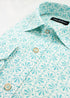 Geometric Print Cotton-Linen Shirt - Blue